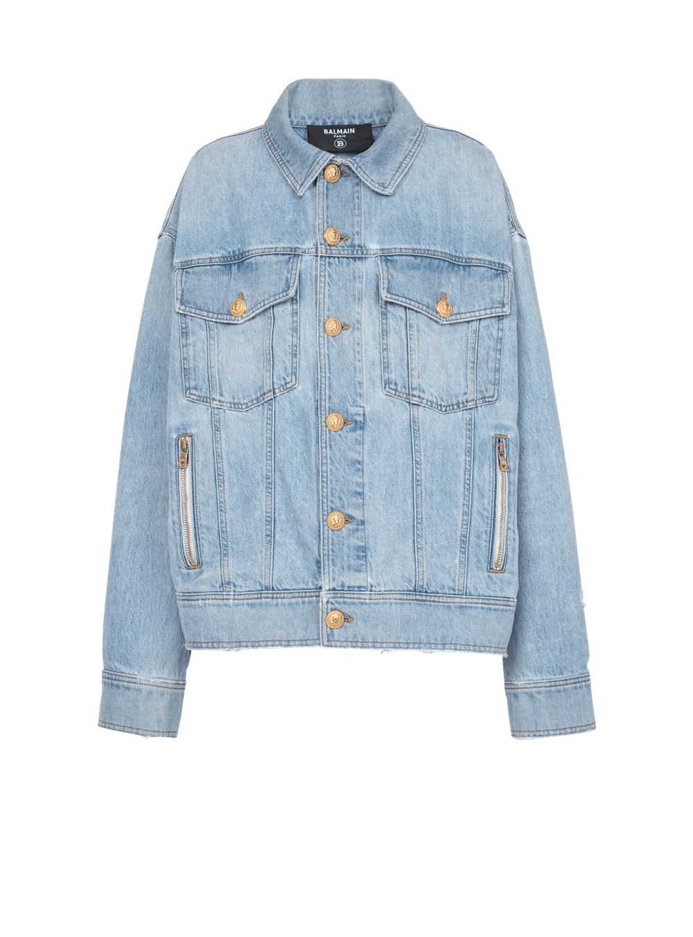 Balmain Denim Jacket Blue | WXQKEPL-18