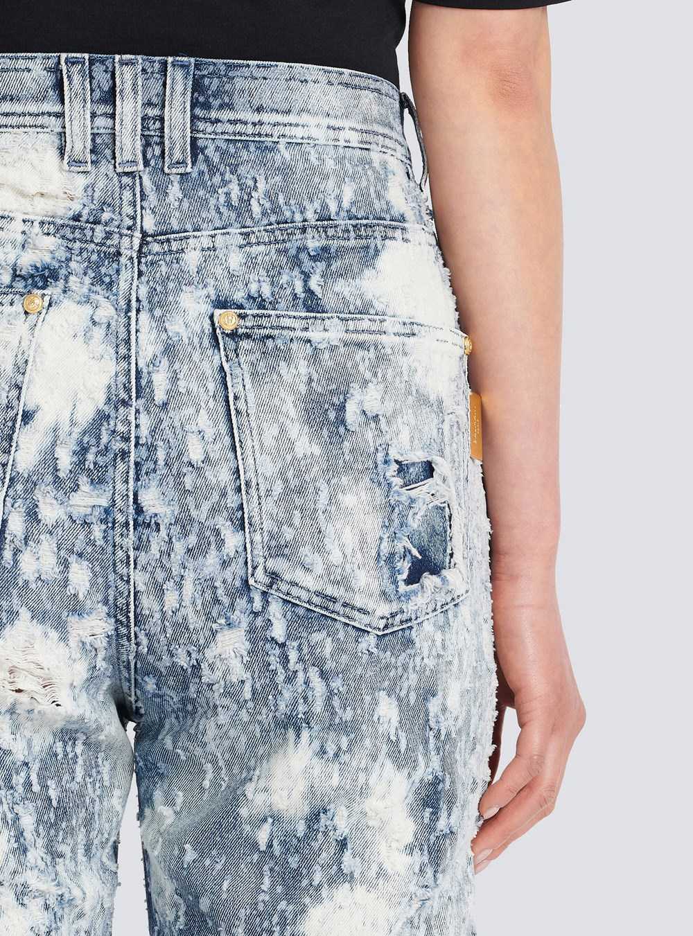 Balmain Destroyed Faded Boyfriend Cut Jeans Blue | MAWXGJF-67