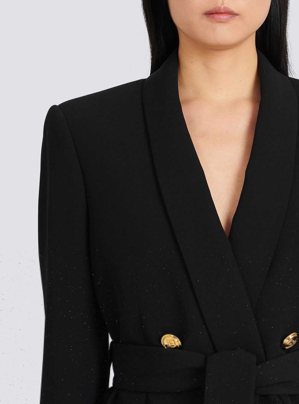 Balmain Double-breasted Fuchsia Eco-designed Blazer Black | CEGJHSR-50