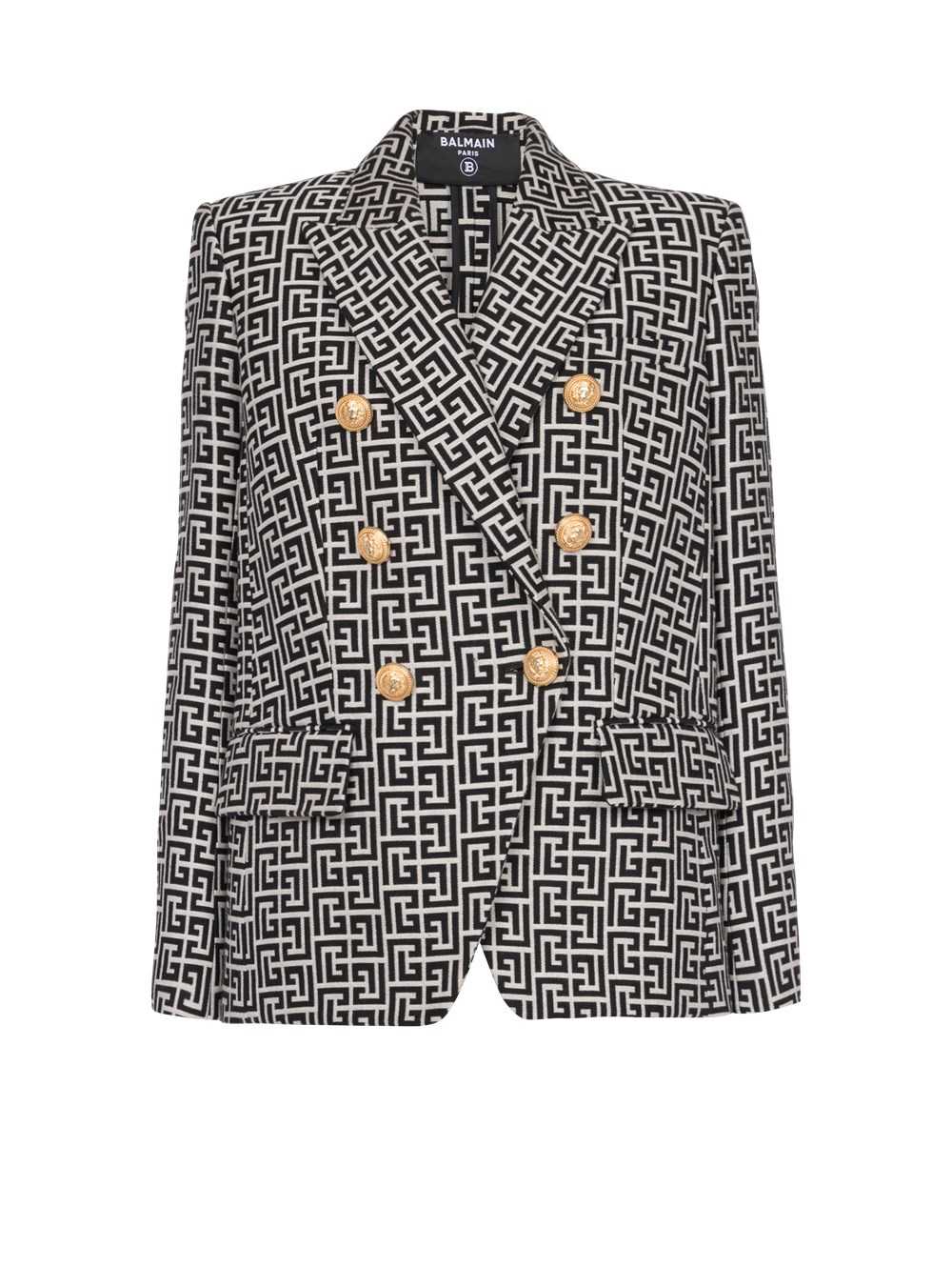 Balmain Double-buttoned Jacquard Jacket Black | UCYXMQJ-49