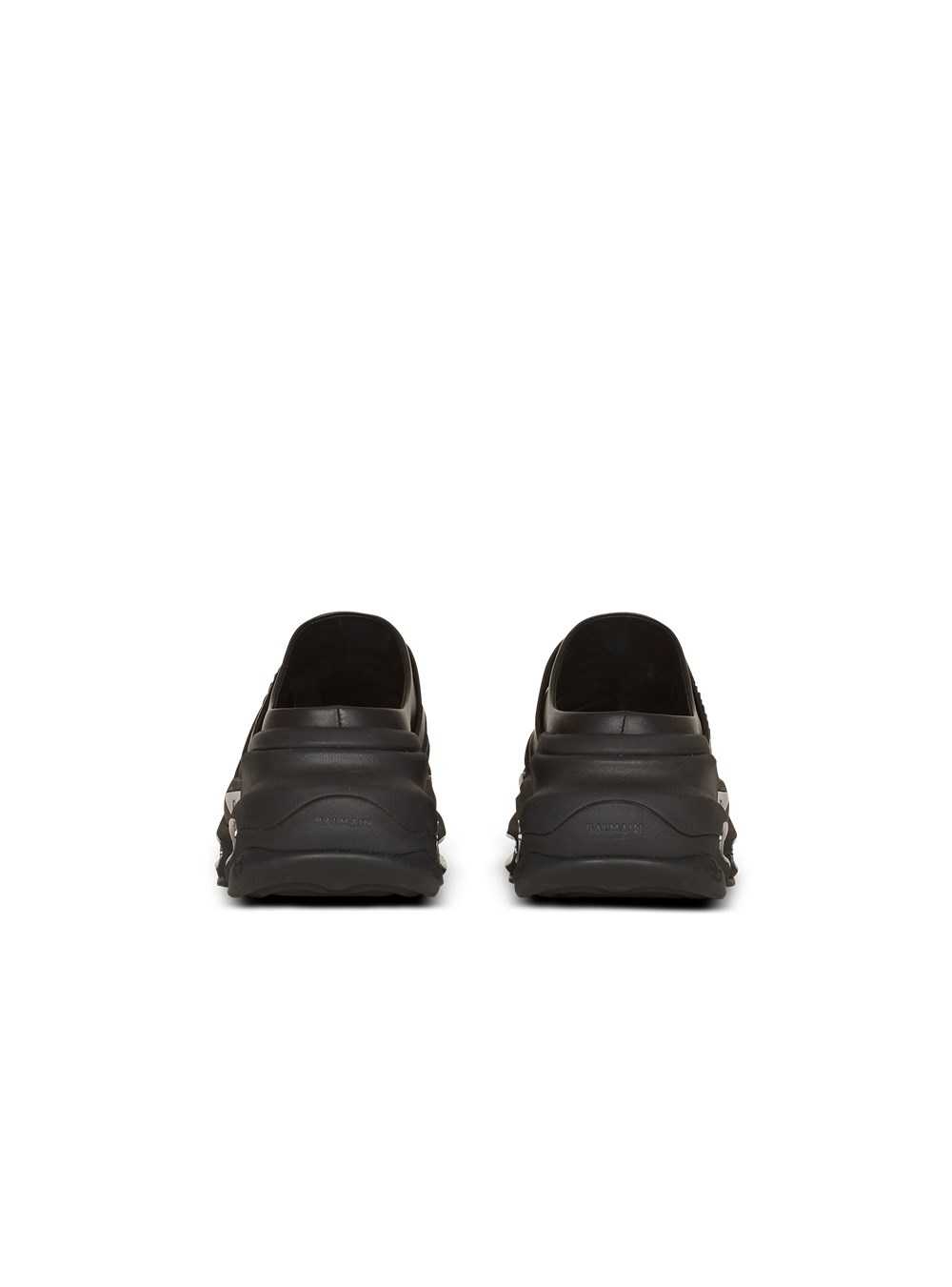 Balmain Draped Leather B-bold Mule Sneakers Black | IYCSOZM-31