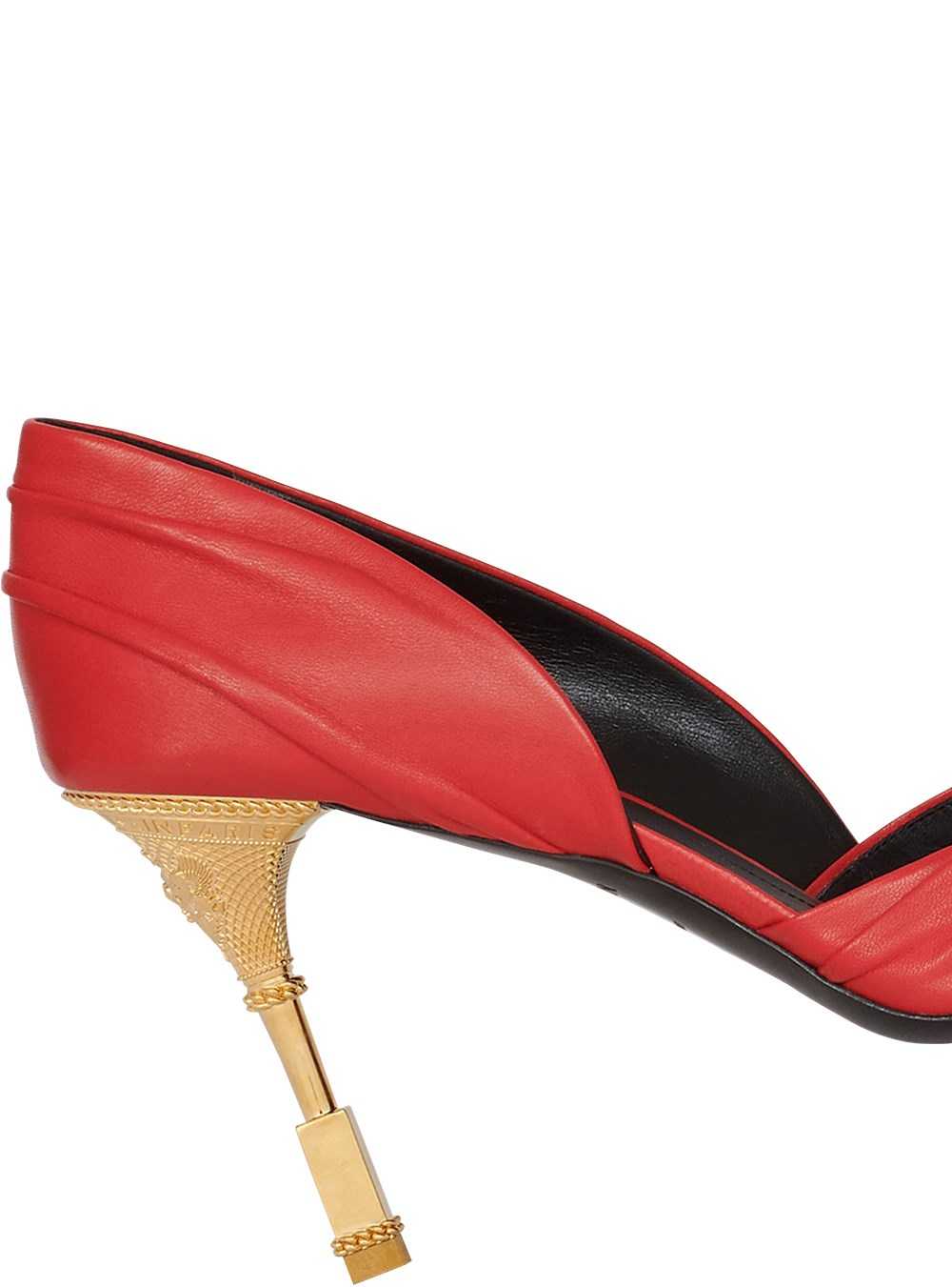 Balmain Draped Leather Moneta Pumps Red | QNVXRLM-79