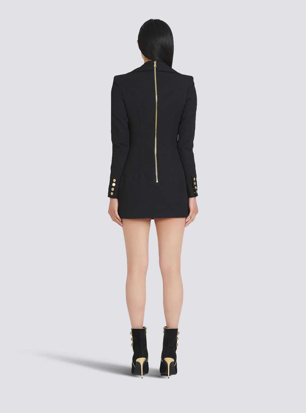 Balmain Draped Wool Dress Black | OYAZCQU-96