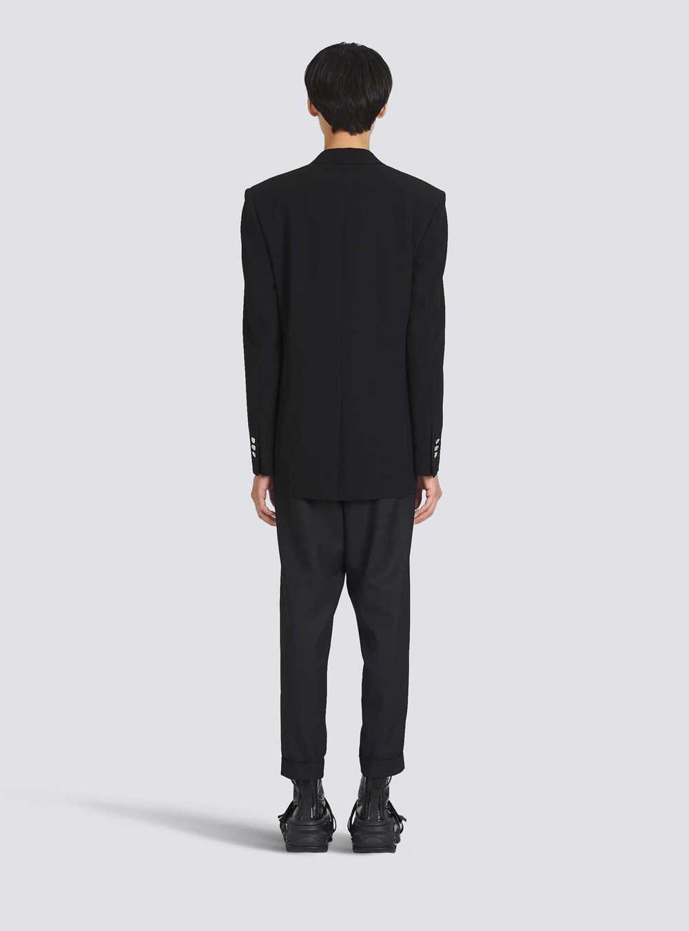 Balmain Eco-designed Blazer With Satin Collar Black | DSXANZI-86