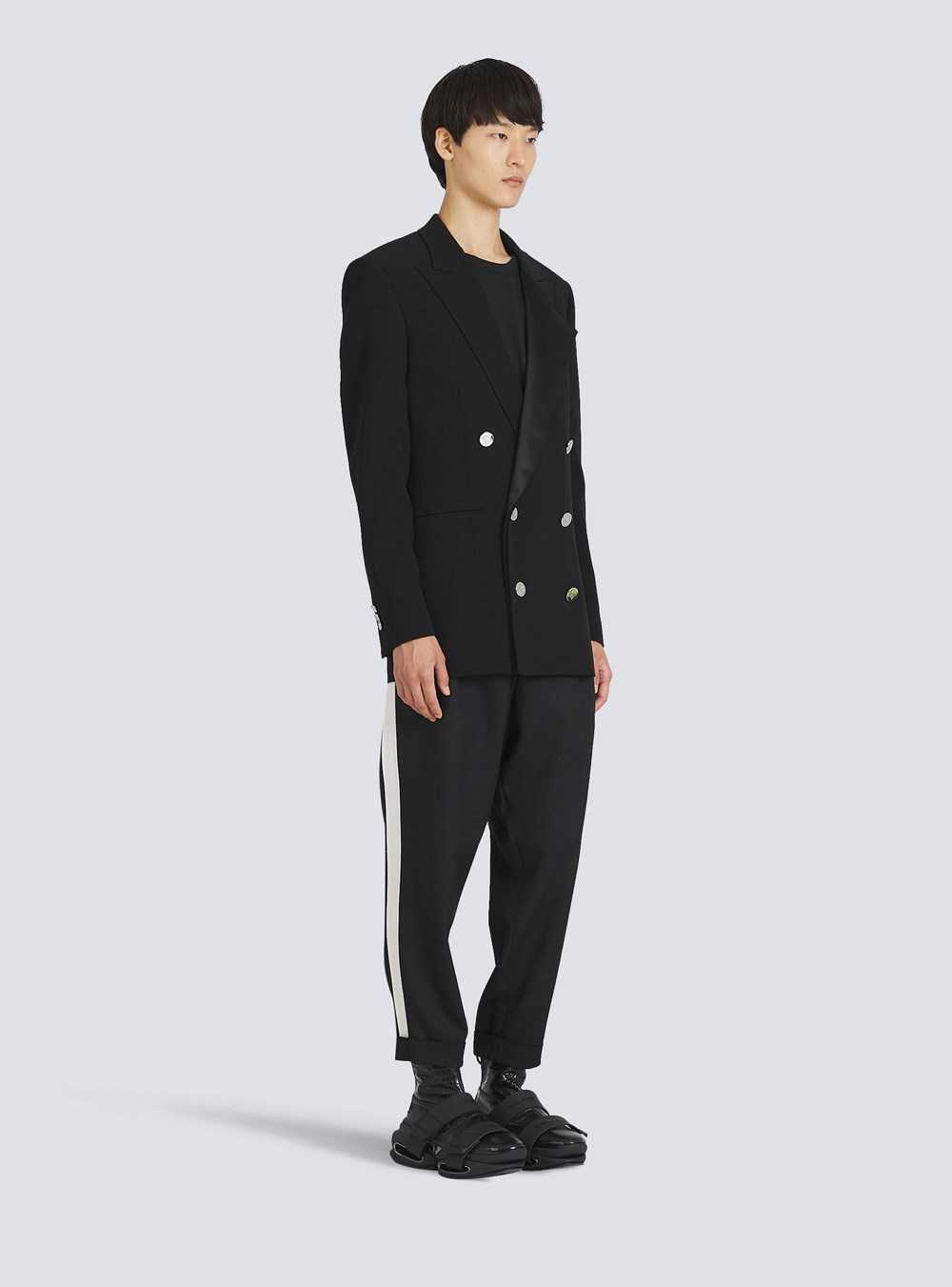 Balmain Eco-designed Blazer With Satin Collar Black | DSXANZI-86