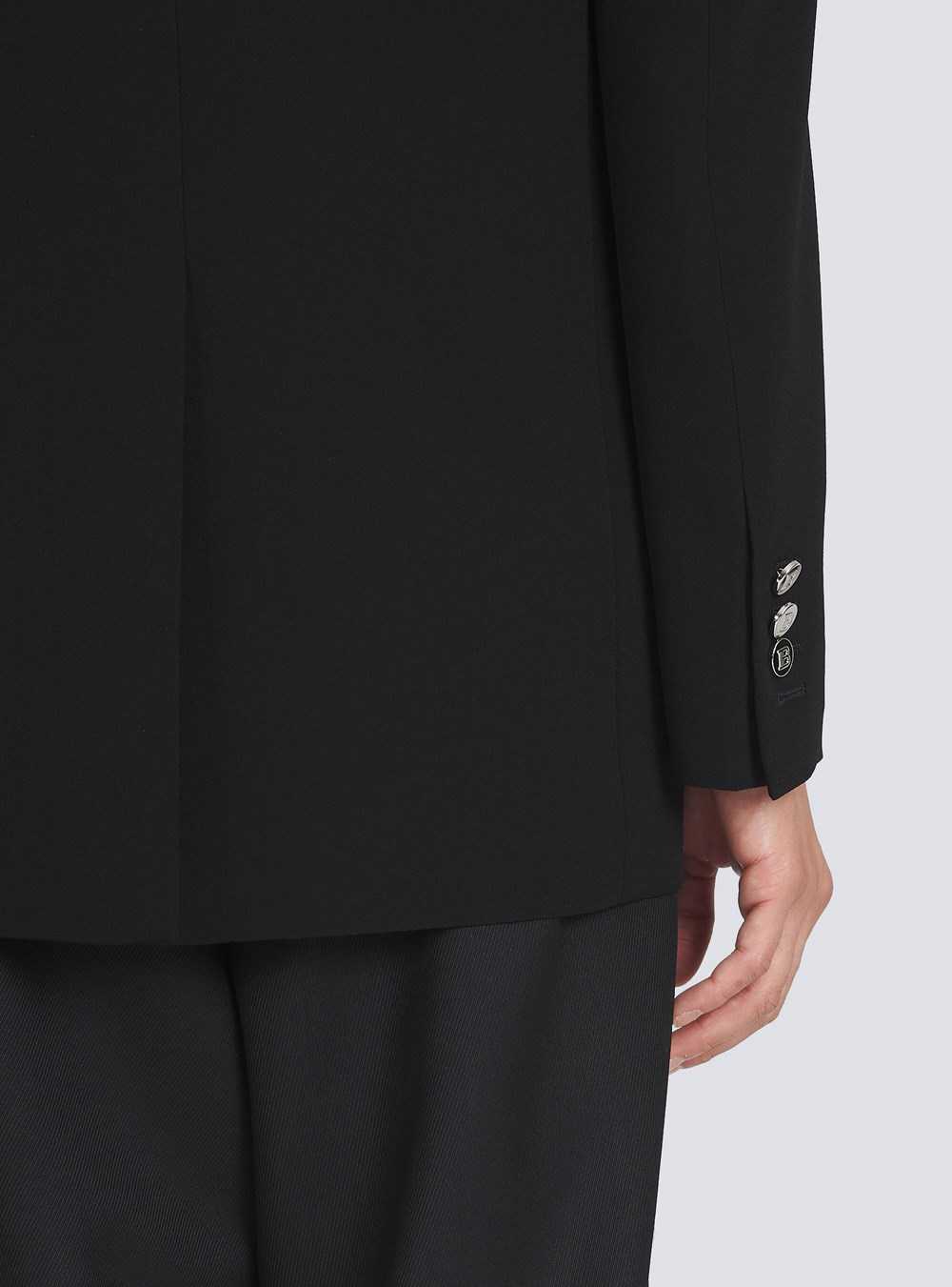 Balmain Eco-designed Blazer With Satin Collar Black | DSXANZI-86