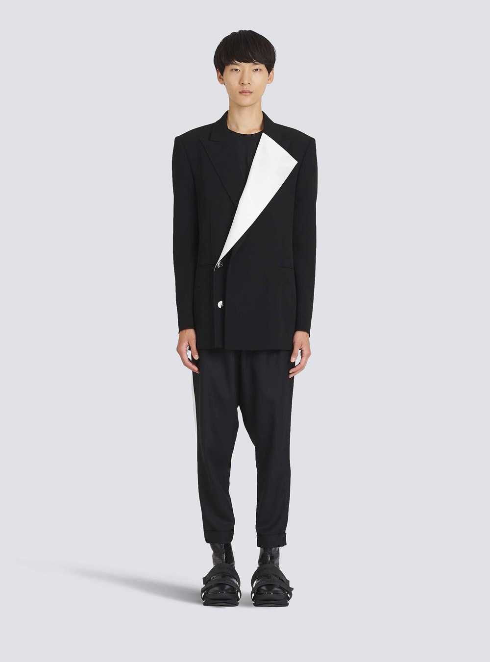 Balmain Eco-designed Blazer With Satin Collar Black | MOXAIFL-47