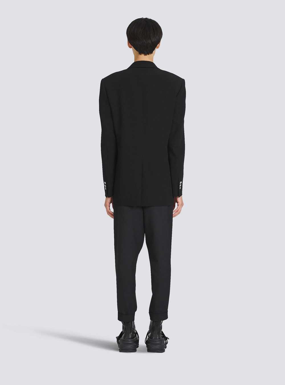 Balmain Eco-designed Blazer With Satin Collar Black | MOXAIFL-47