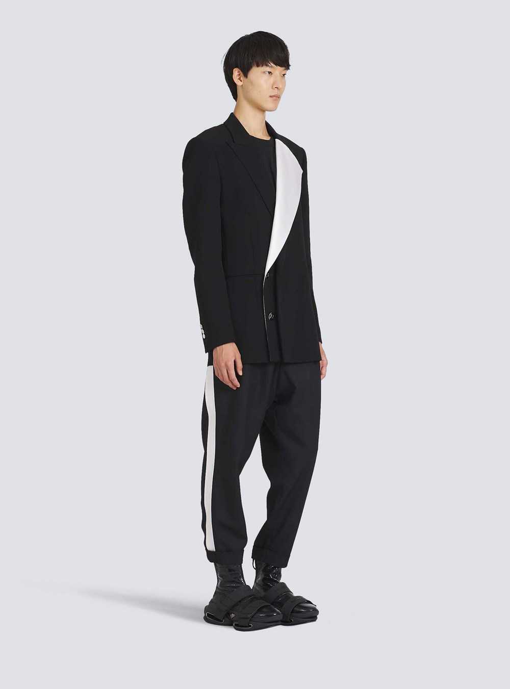 Balmain Eco-designed Blazer With Satin Collar Black | MOXAIFL-47