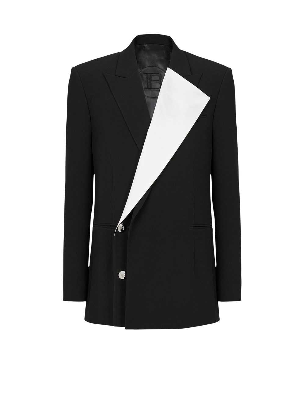 Balmain Eco-designed Blazer With Satin Collar Black | MOXAIFL-47