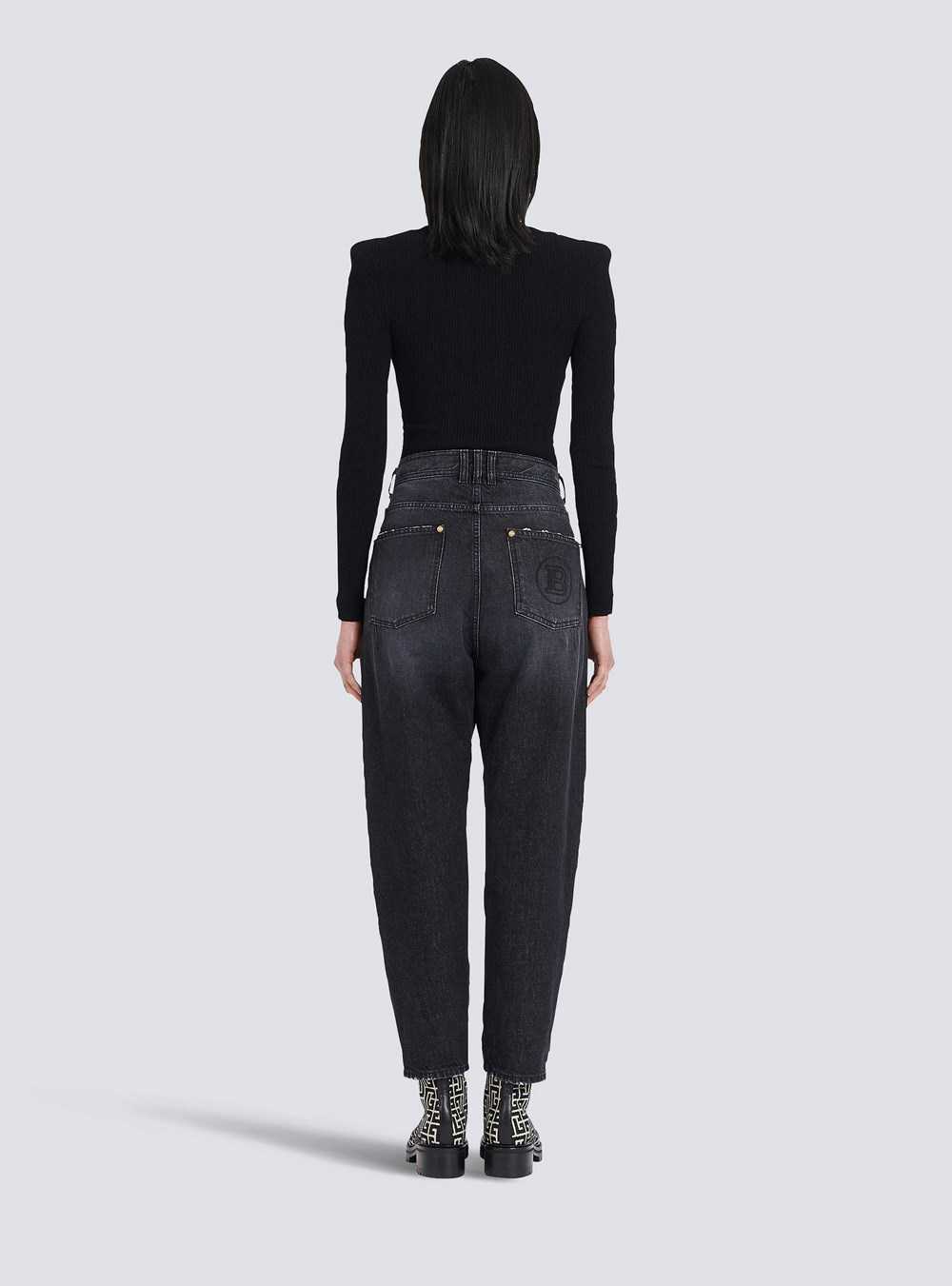 Balmain Eco-designed Boyfriend Jeans Black | KYUXWTV-54