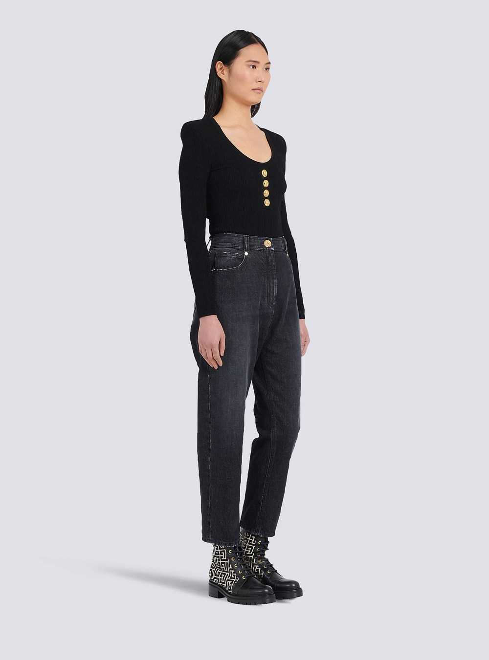 Balmain Eco-designed Boyfriend Jeans Black | KYUXWTV-54