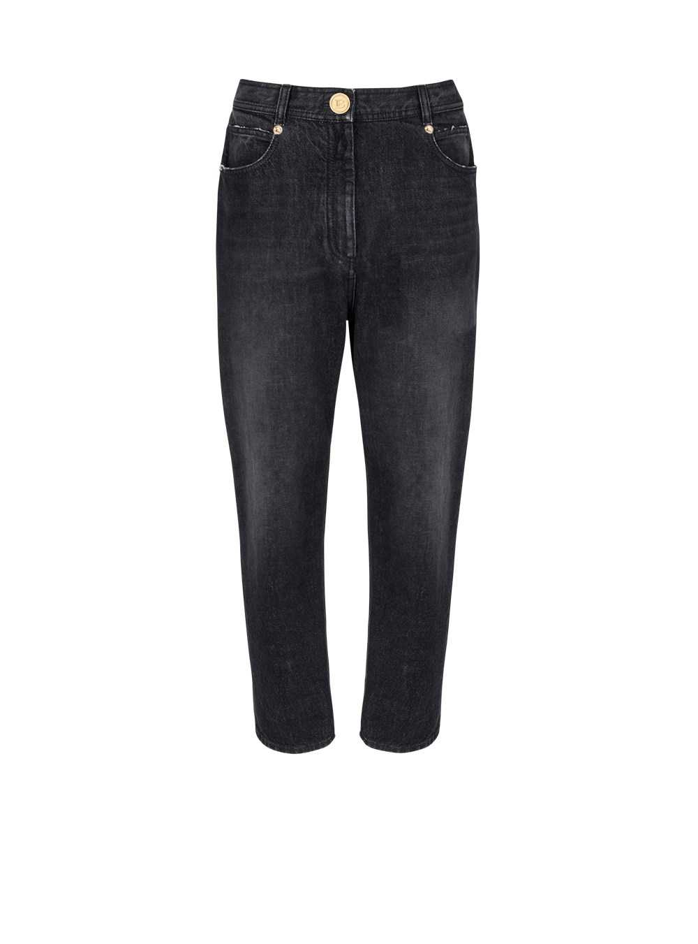 Balmain Eco-designed Boyfriend Jeans Black | KYUXWTV-54