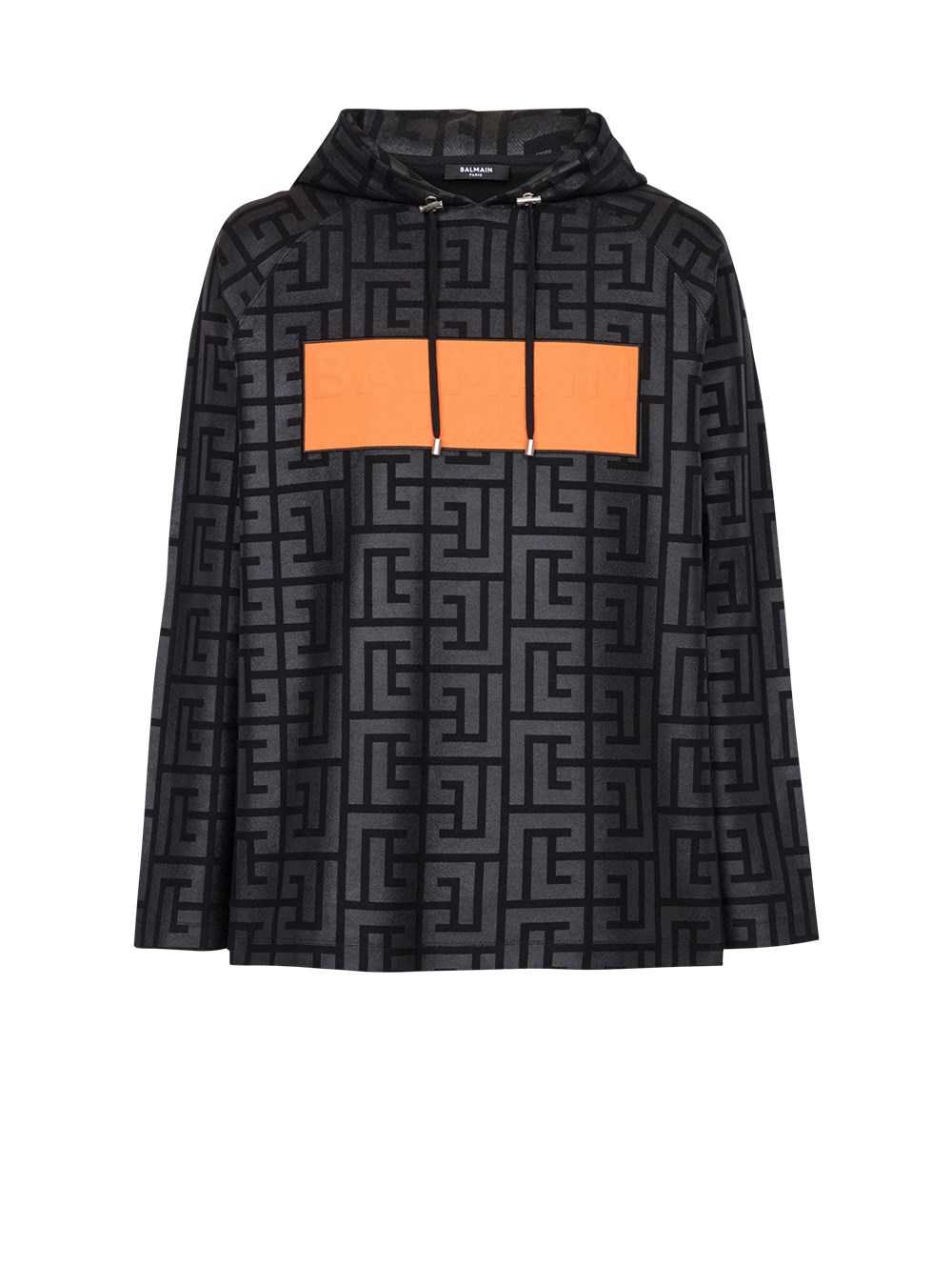 Balmain Eco-designed Cotton Balmain Monogram Sweatshirt With Balmain Logo Black | AEPDXHR-02