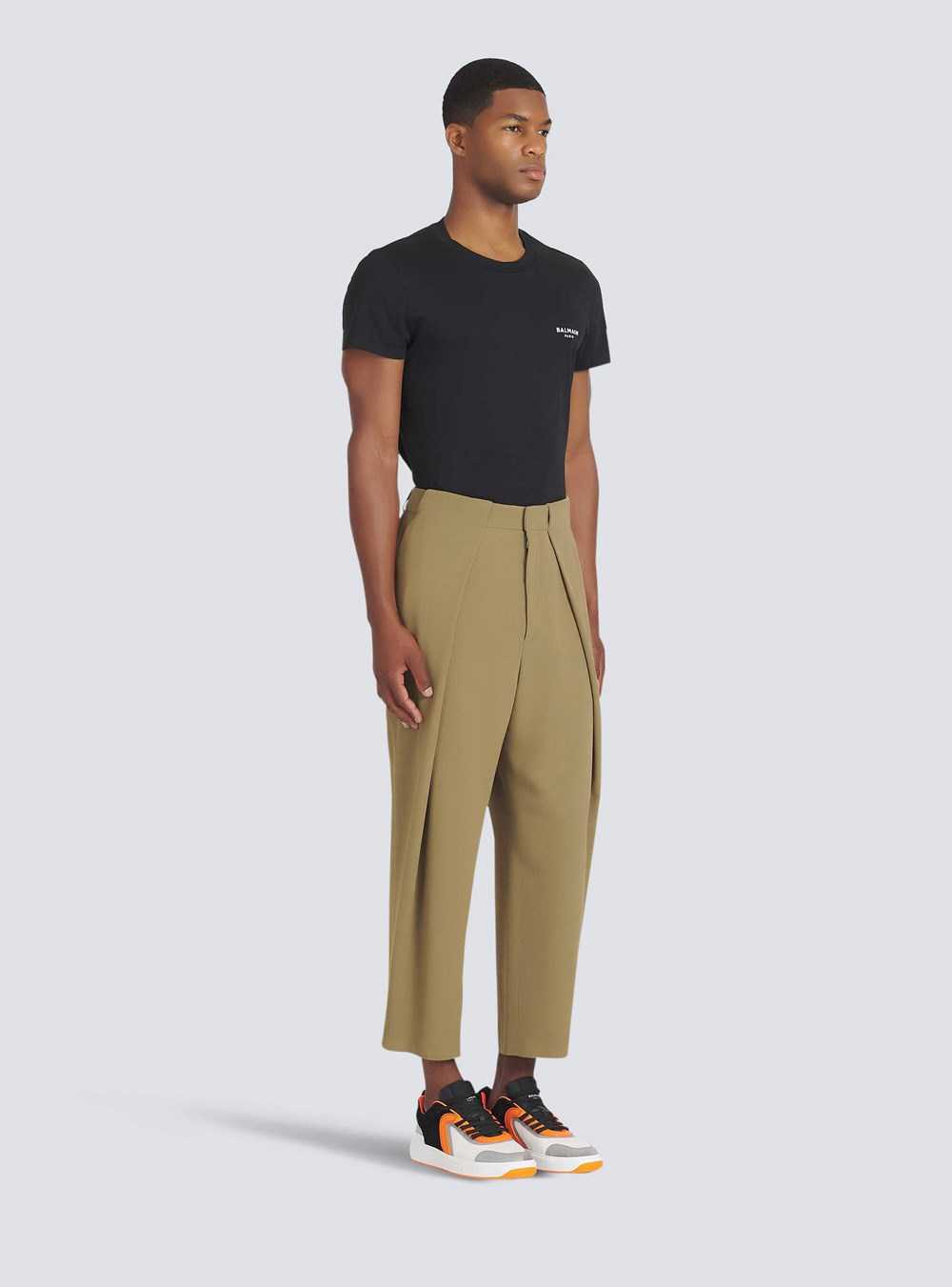 Balmain Eco-designed Cotton Pleated Pants Brown | QMBRCKW-13