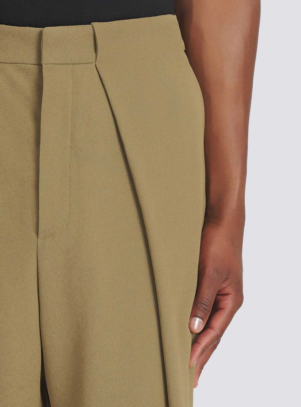 Balmain Eco-designed Cotton Pleated Pants Brown | QMBRCKW-13