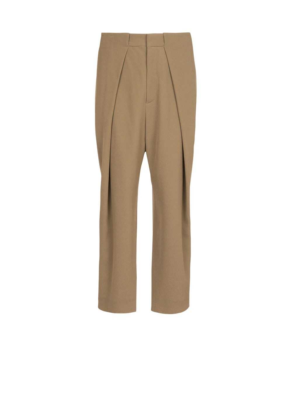 Balmain Eco-designed Cotton Pleated Pants Brown | QMBRCKW-13