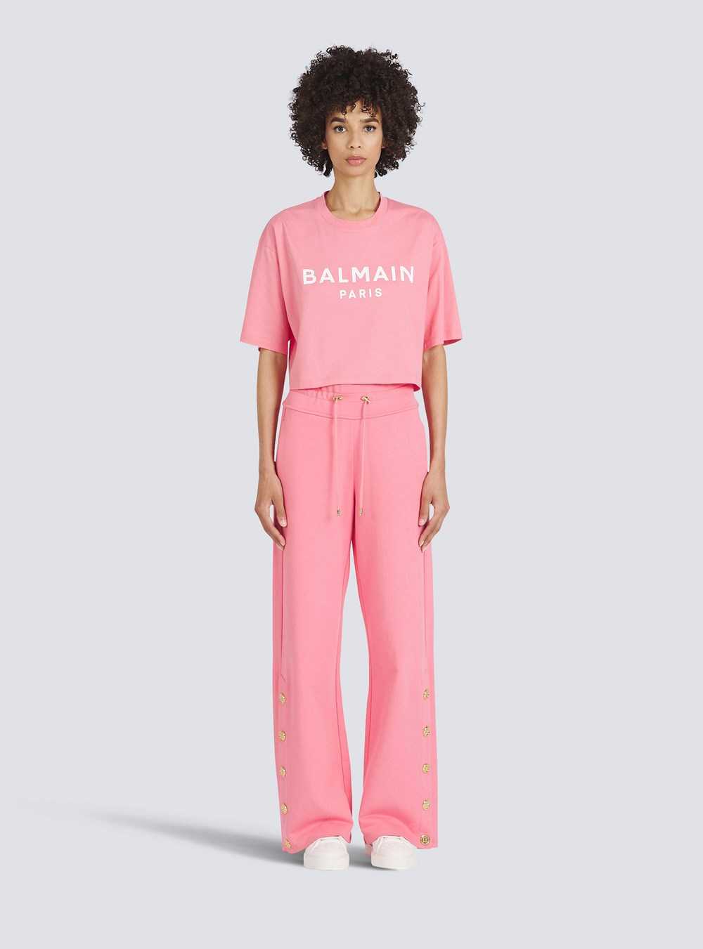 Balmain Eco-designed Cotton Sweatpants Pink | FSWHCDO-13