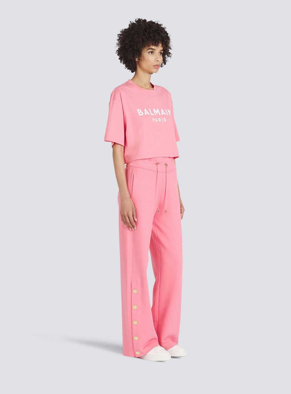 Balmain Eco-designed Cotton Sweatpants Pink | FSWHCDO-13