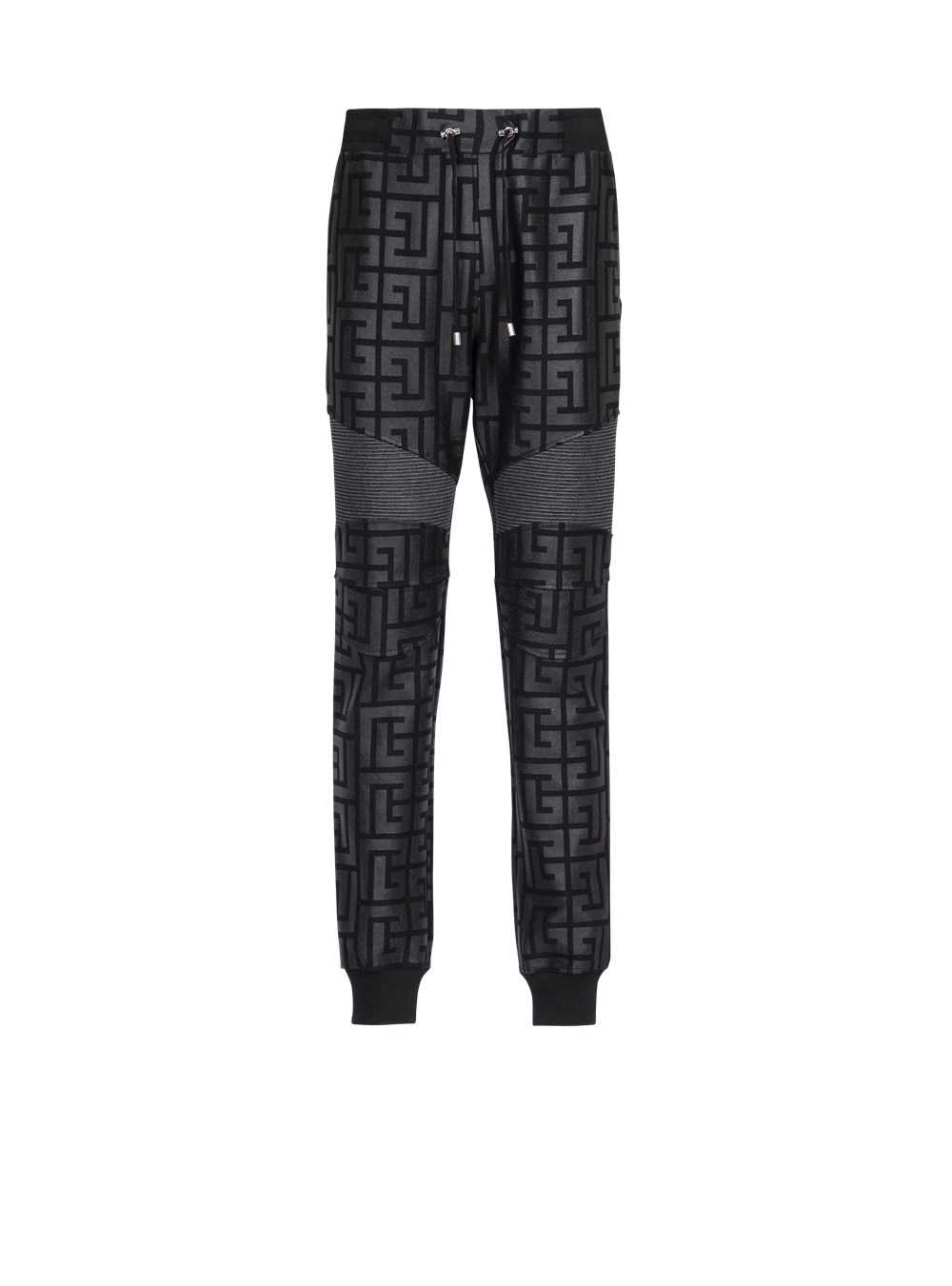 Balmain Eco-designed Cotton Sweatpants With Maxi Balmain Monogram Black | DKAXRVC-09