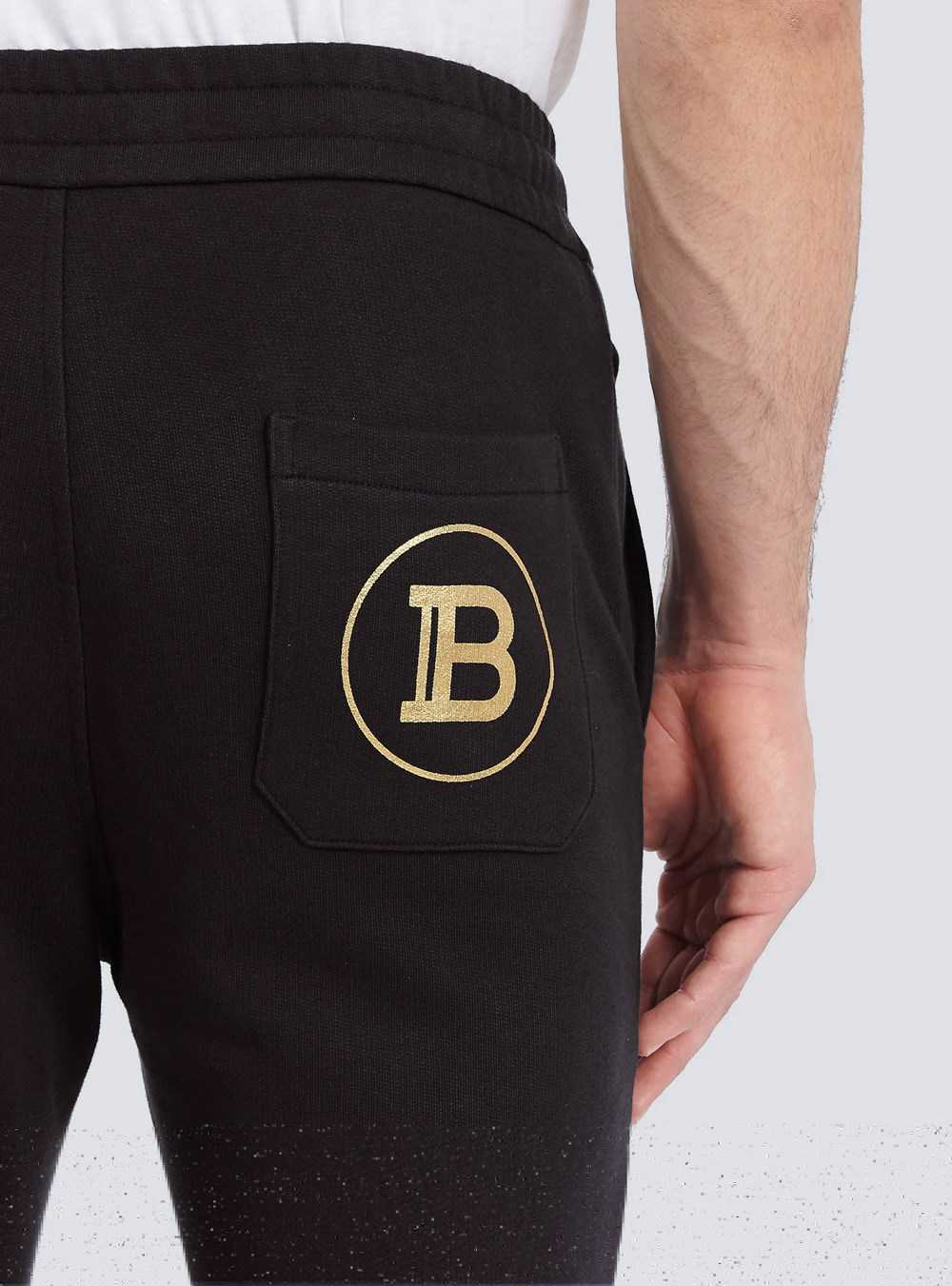 Balmain Eco-designed Cotton Sweatpants With Balmain Logo Print Gold | IMXCELK-06