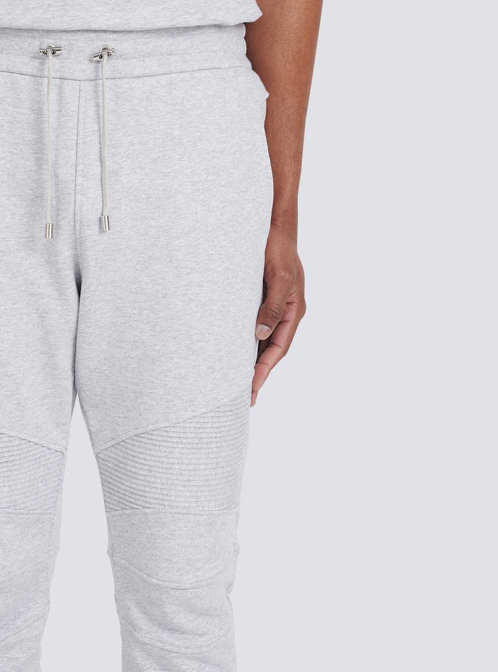 Balmain Eco-designed Cotton Sweatpants With Flocked Balmain Paris Logo Grey | SXEWRLO-19