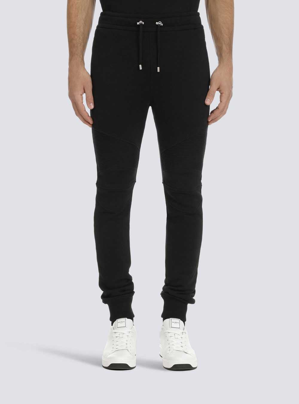 Balmain Eco-designed Cotton Sweatpants With Balmain Logo Print Silver | TYPDXKJ-94