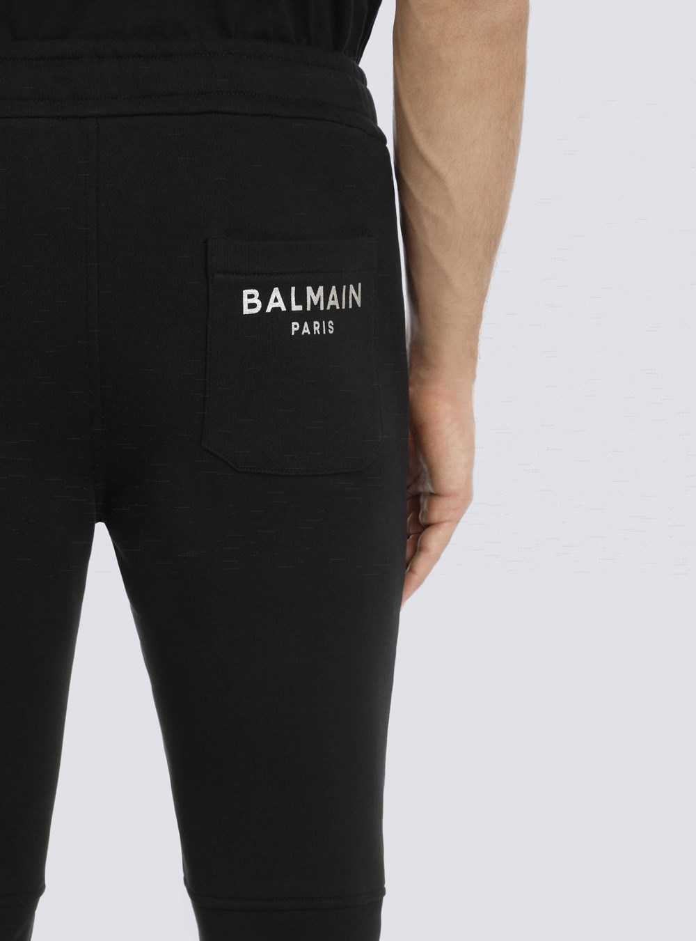 Balmain Eco-designed Cotton Sweatpants With Balmain Logo Print Silver | TYPDXKJ-94