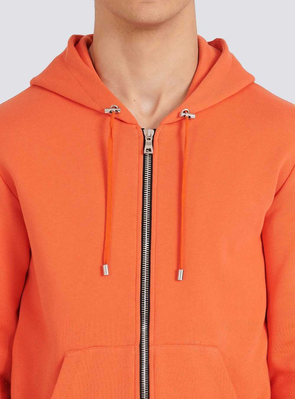 Balmain Eco-designed Cotton Sweatshirt With Balmain Logo Print Orange | CGPKQSD-25