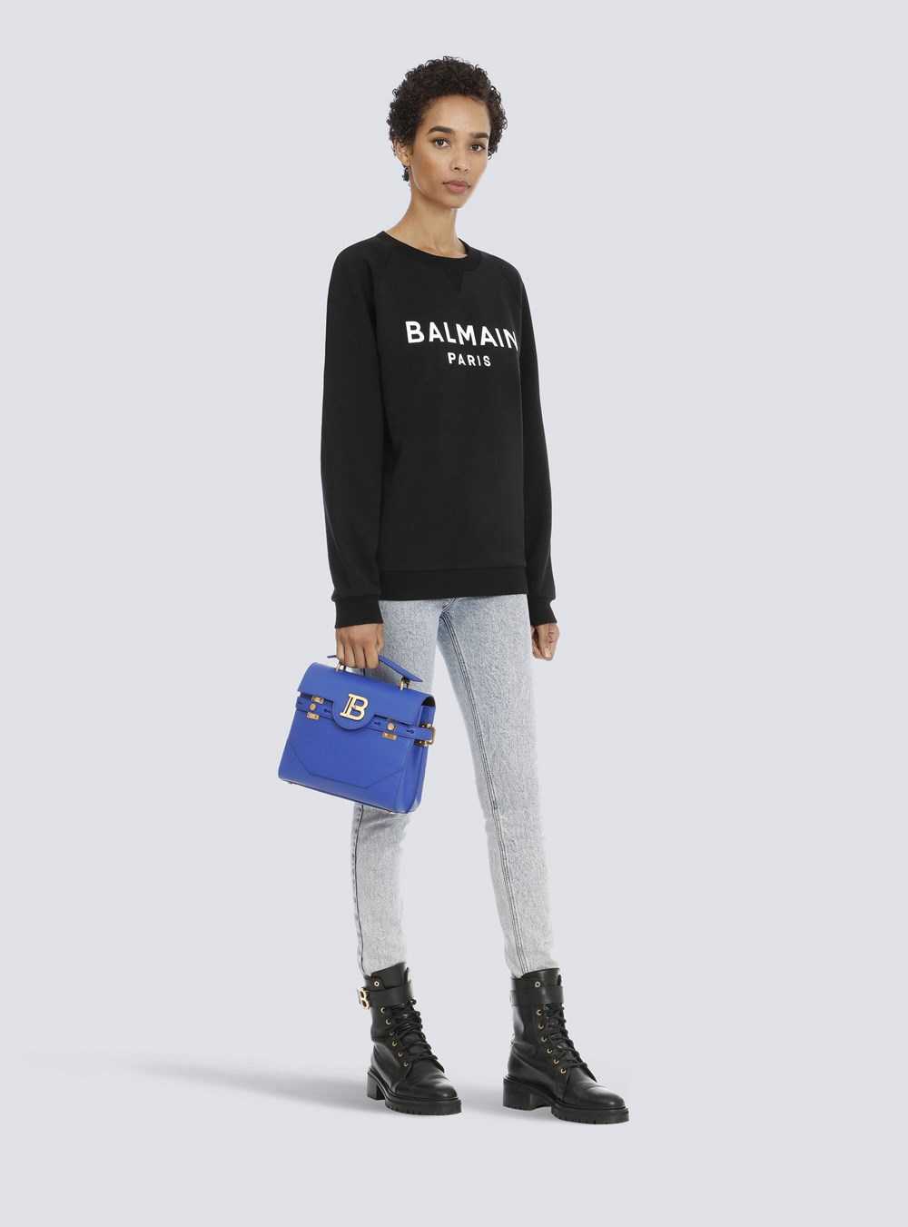 Balmain Eco-designed Cotton Sweatshirt With Balmain Logo Print Black | DPCLNVG-32