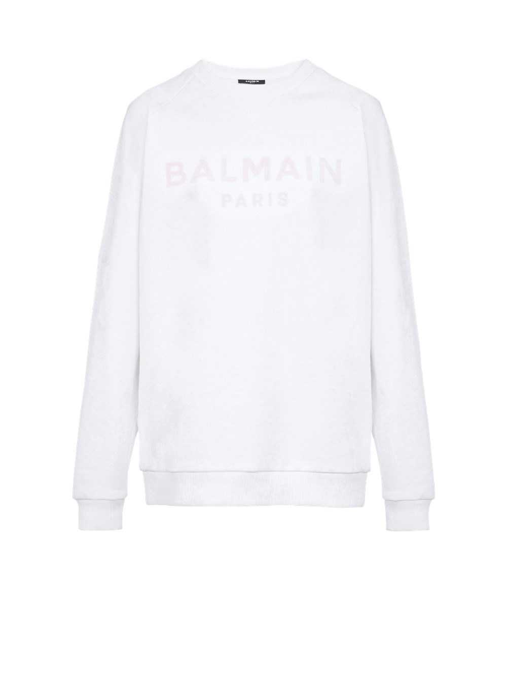 Balmain Eco-designed Cotton Sweatshirt With Balmain Logo Print Pink | GRZQYLT-16