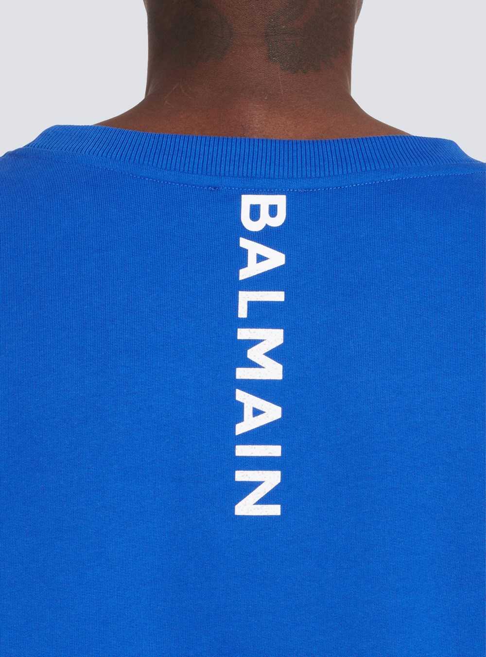 Balmain Eco-designed Cotton Sweatshirt With Balmain Logo Print Navy | IHASTGQ-24