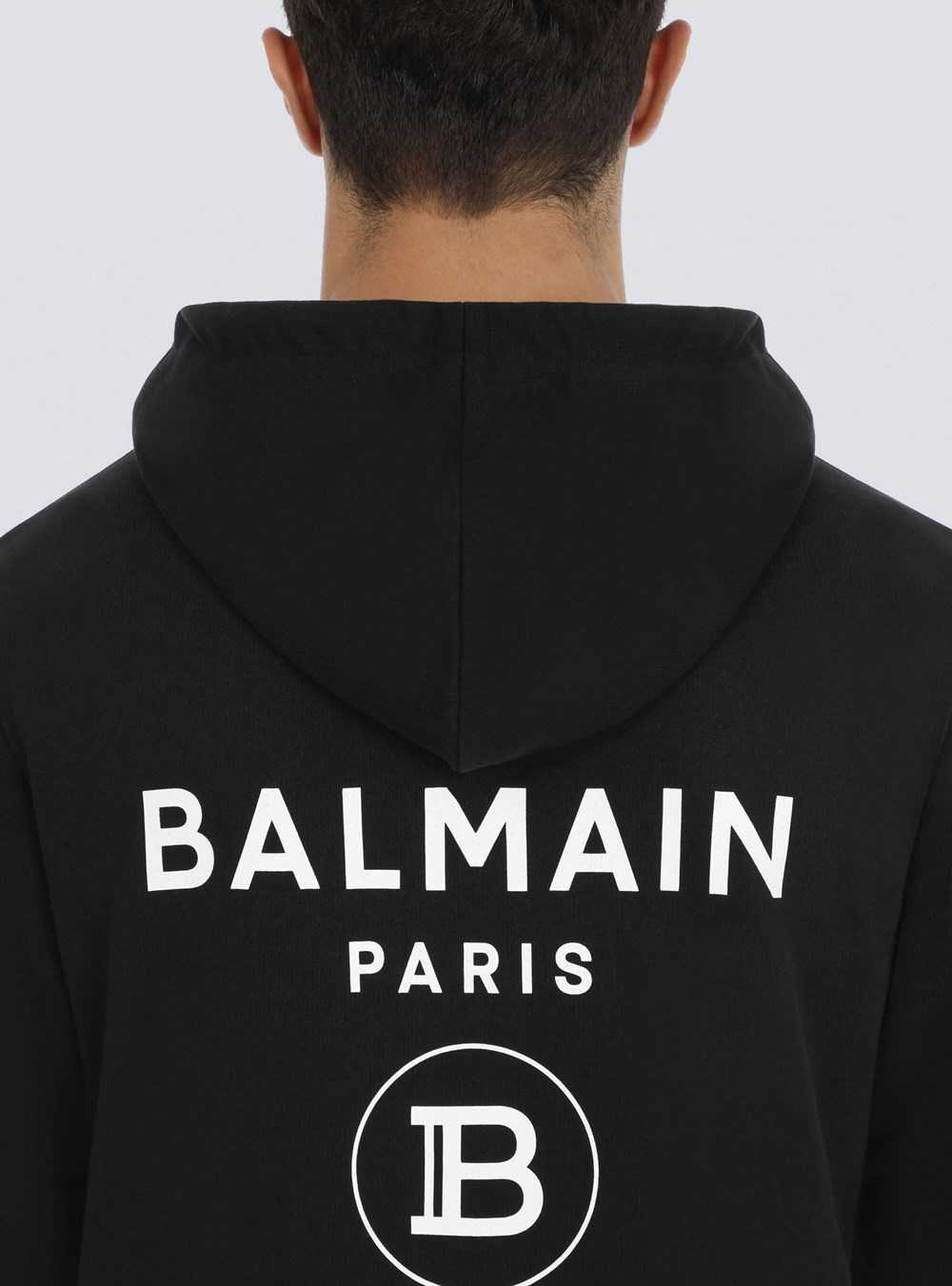 Balmain Eco-designed Cotton Sweatshirt With Balmain Logo Print Black | JLTYCZP-18