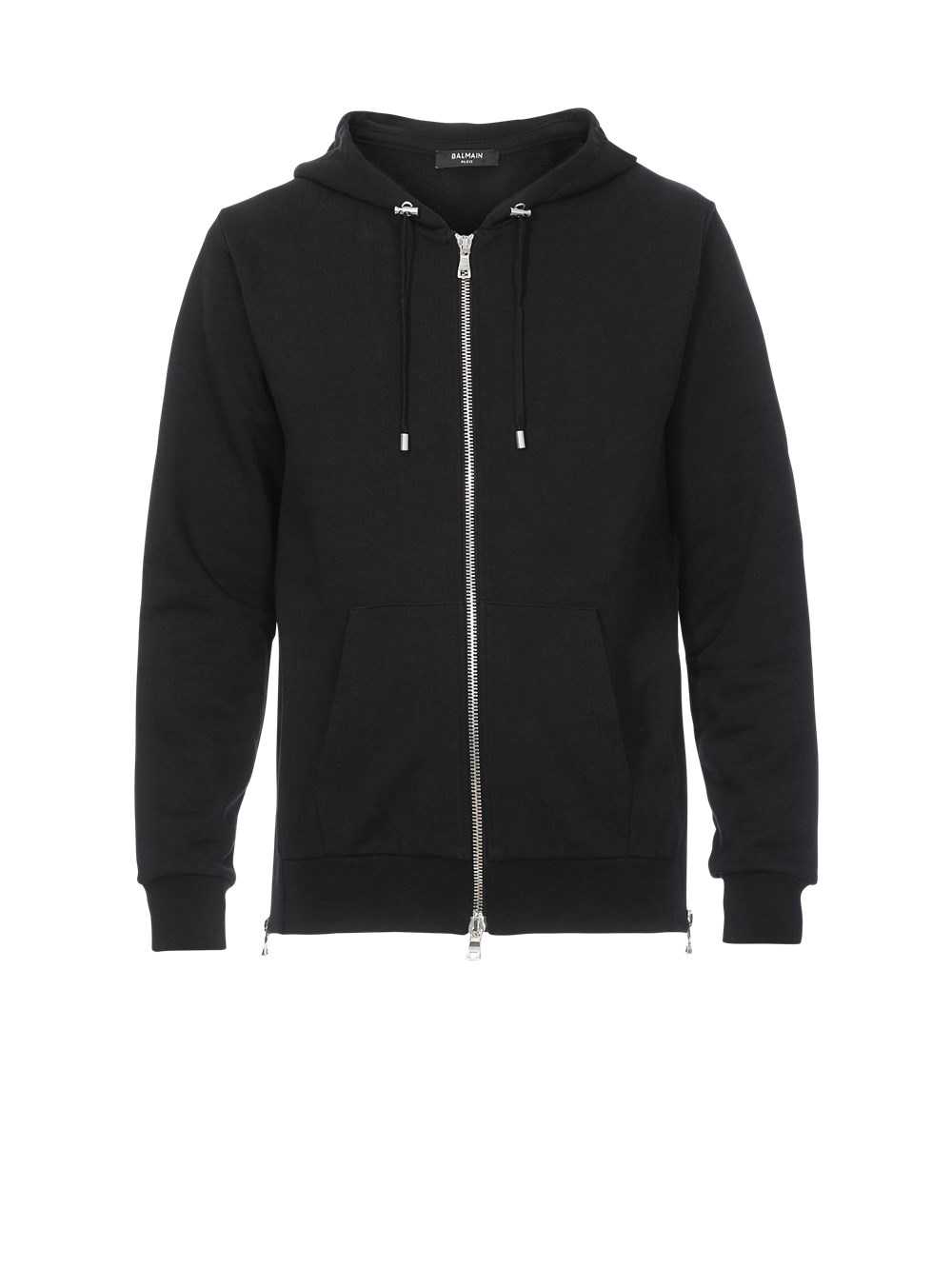 Balmain Eco-designed Cotton Sweatshirt With Balmain Logo Print Black | JLTYCZP-18