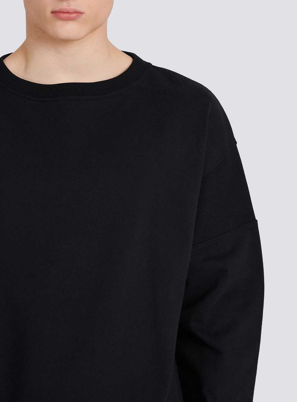 Balmain Eco-designed Cotton Sweatshirt With Balmain Logo Print Black | NIXPEVC-57