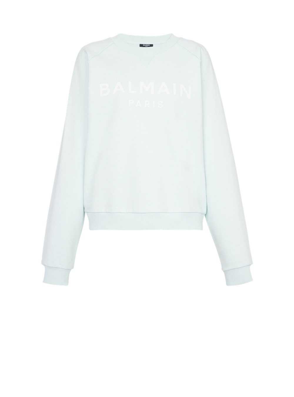 Balmain Eco-designed Cotton Sweatshirt With Balmain Logo Print Green | NUHVZAE-26