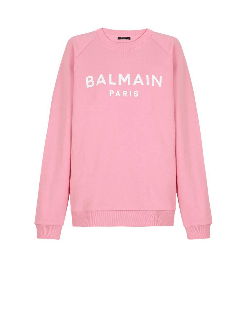 Balmain Eco-designed Cotton Sweatshirt With Balmain Logo Print Pink | VZGLPHC-60