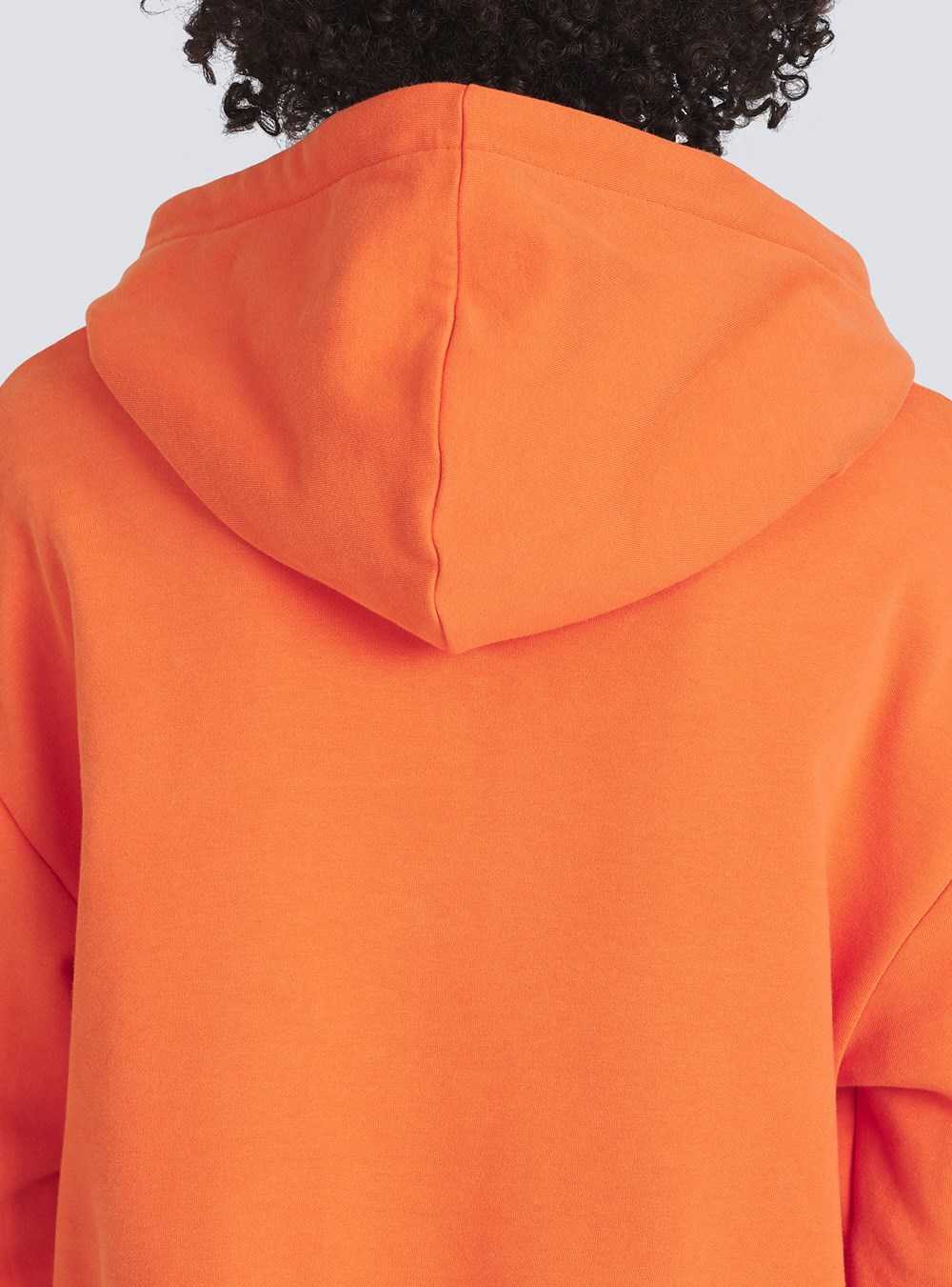 Balmain Eco-designed Cotton Sweatshirt With Flocked Balmain Logo Orange | WHQLTON-48