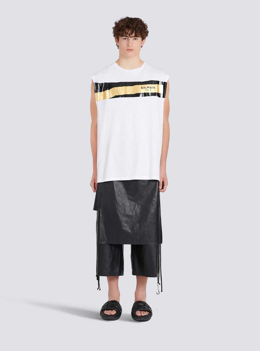 Balmain Eco-designed Cotton T-shirt With Balmain Logo Print White | ACVPQXY-74