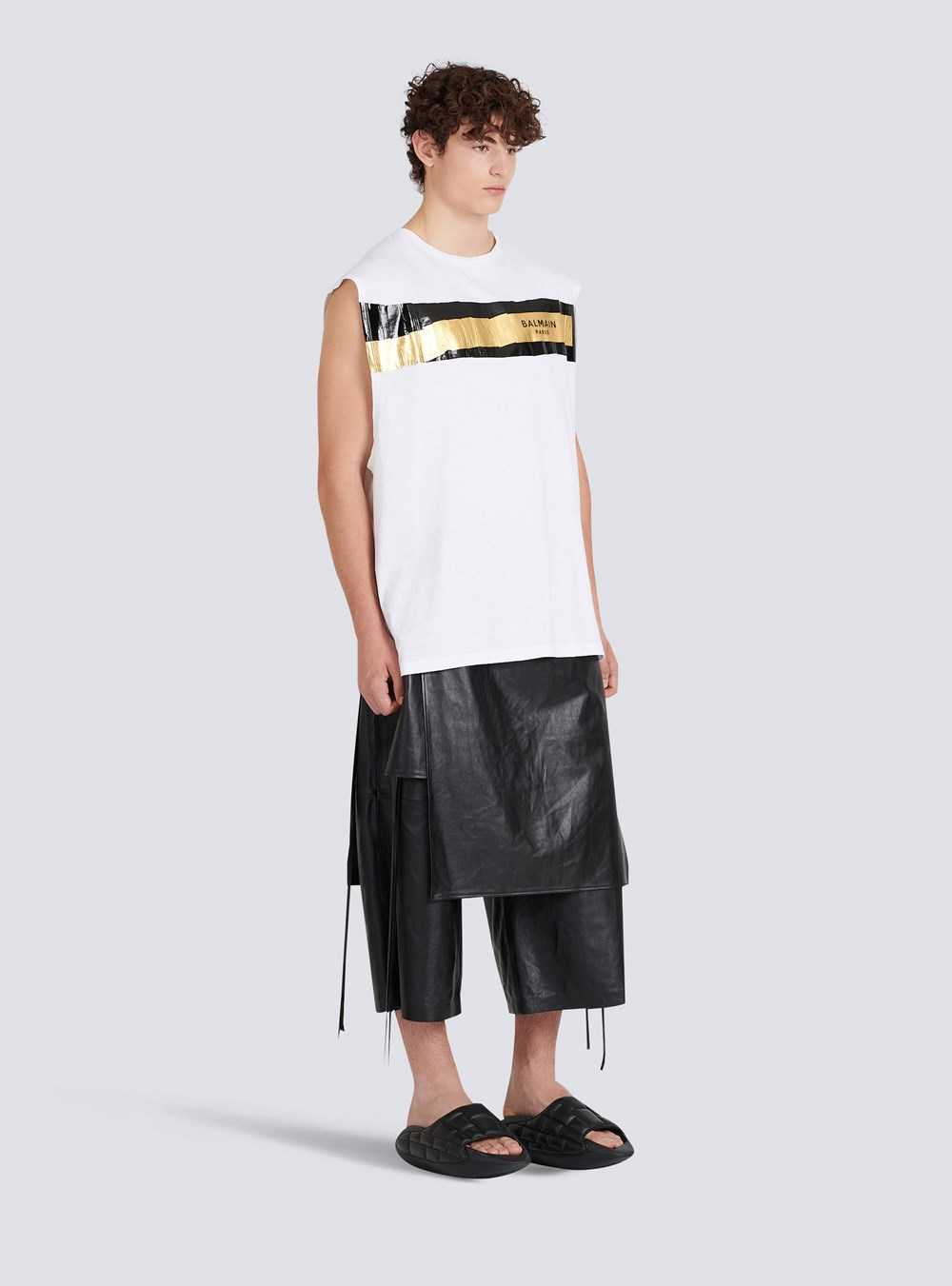 Balmain Eco-designed Cotton T-shirt With Balmain Logo Print White | ACVPQXY-74