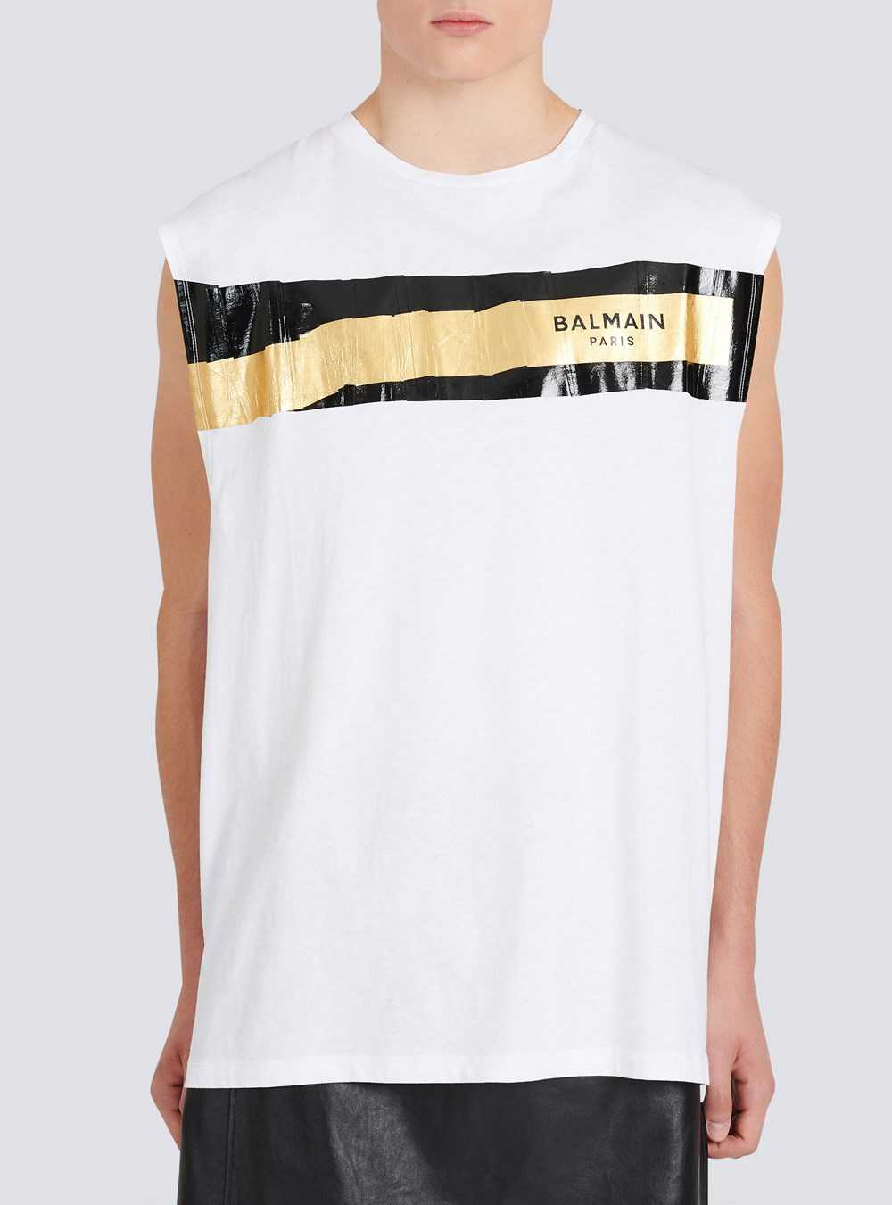 Balmain Eco-designed Cotton T-shirt With Balmain Logo Print White | ACVPQXY-74