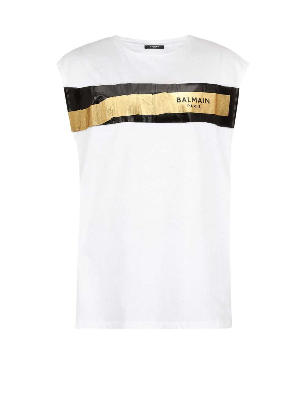 Balmain Eco-designed Cotton T-shirt With Balmain Logo Print White | ACVPQXY-74