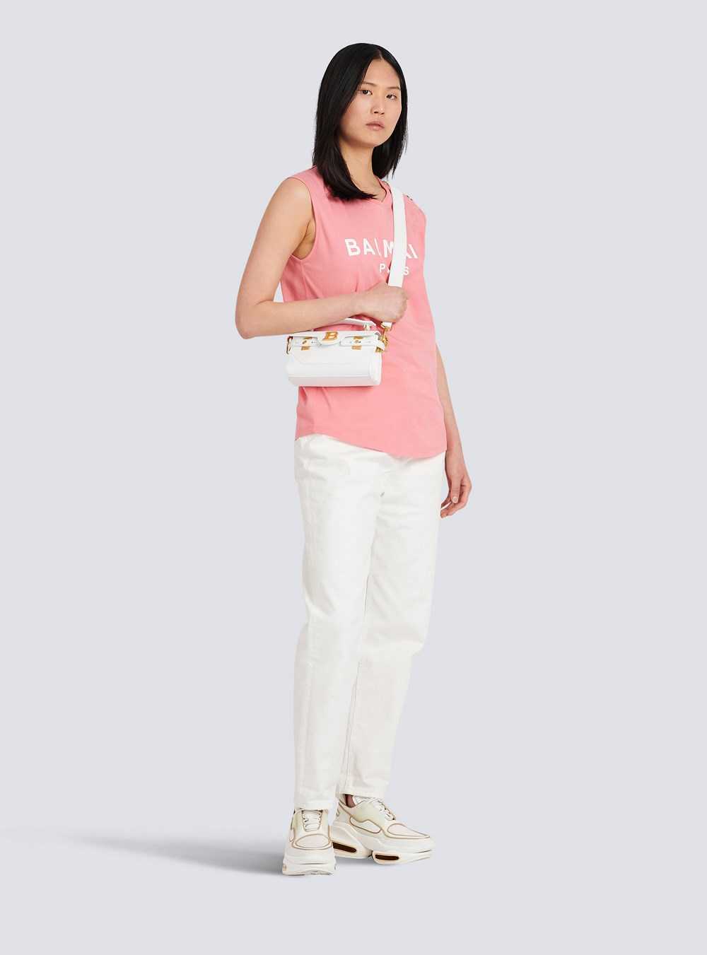 Balmain Eco-designed Cotton T-shirt With Balmain Logo Print Pink | CDLIYQT-75