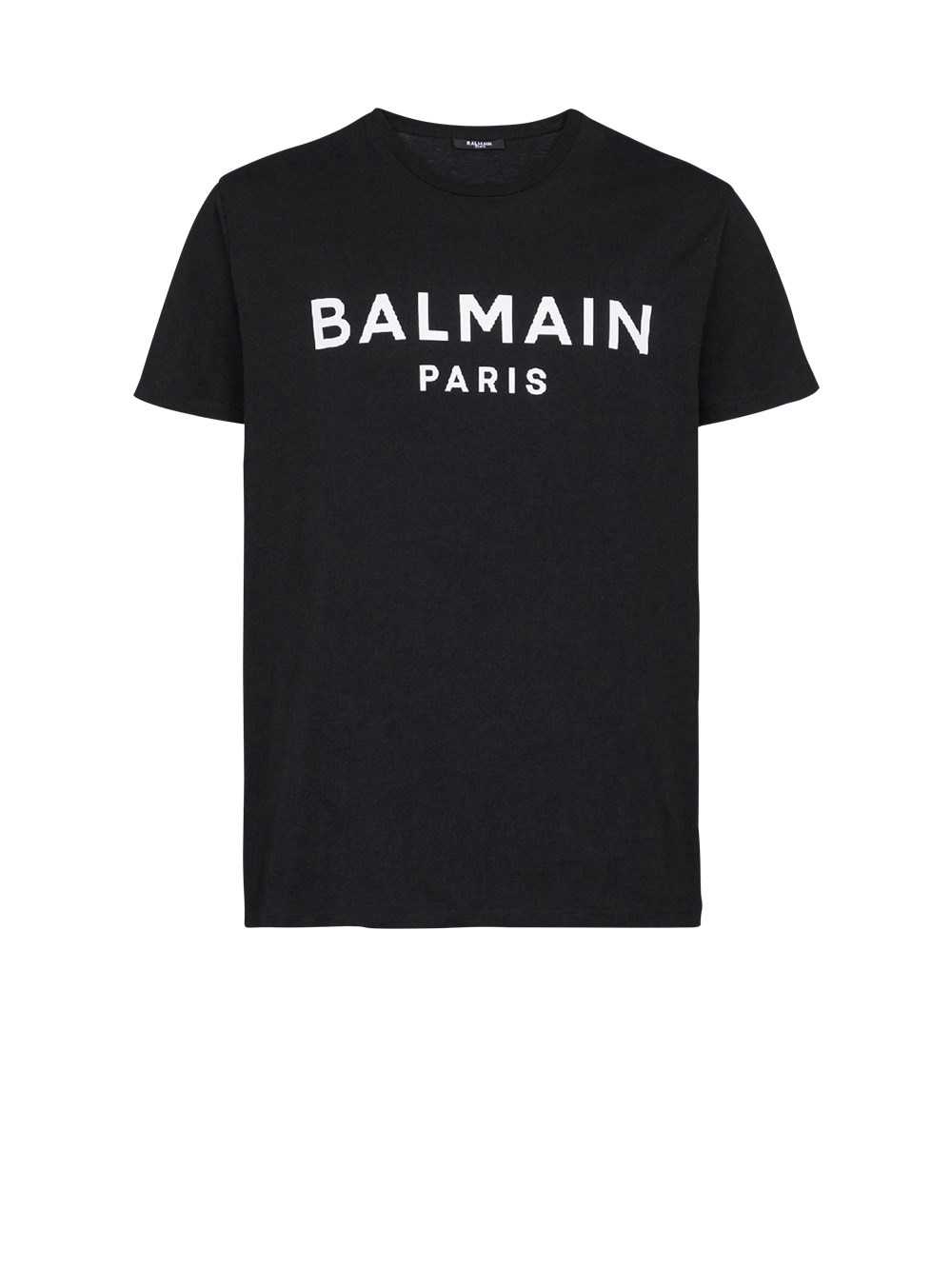 Balmain Eco-designed Cotton T-shirt With Balmain Paris Logo Print Black | FSEDIZQ-48