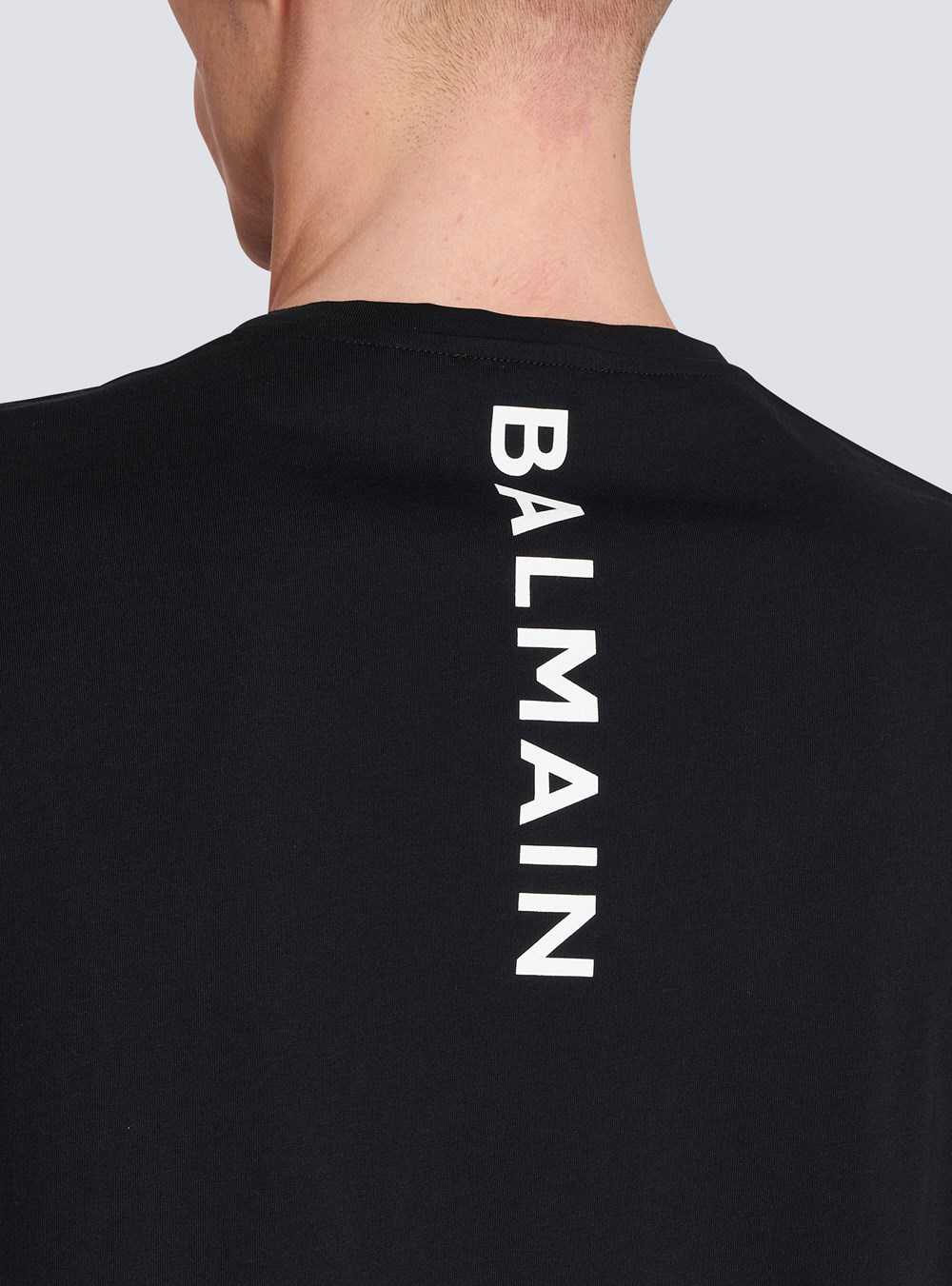 Balmain Eco-designed Cotton T-shirt With Balmain Logo Print Black | WSIUKXN-01