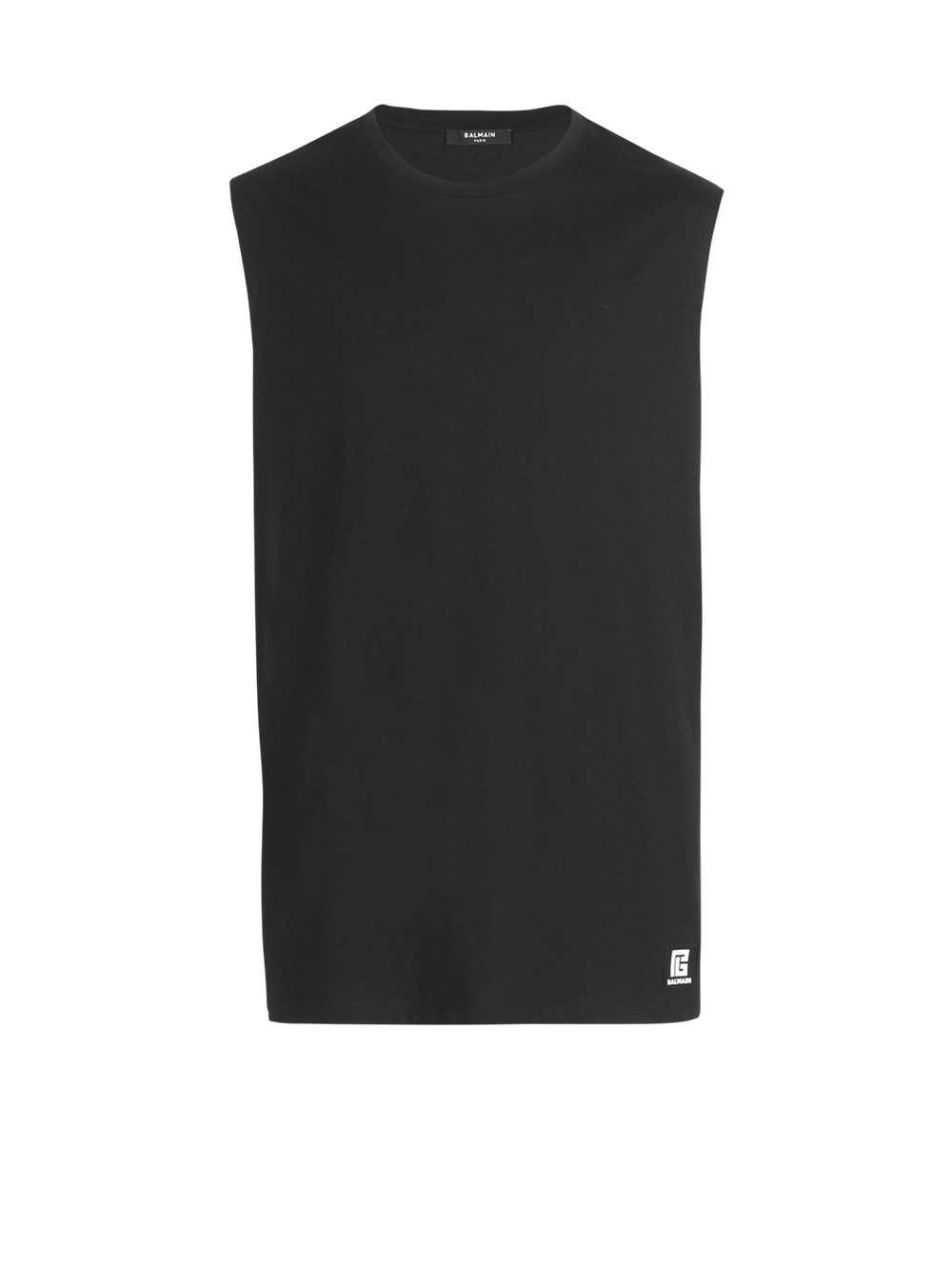 Balmain Eco-designed Cotton T-shirt With Balmain Logo Print Black | WSIUKXN-01