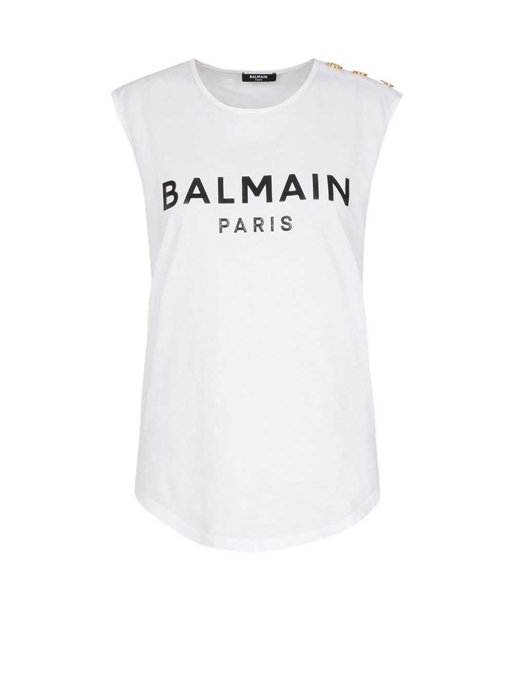 Balmain Eco-designed Cotton T-shirt With Balmain Logo Print White | WZPJOXK-57