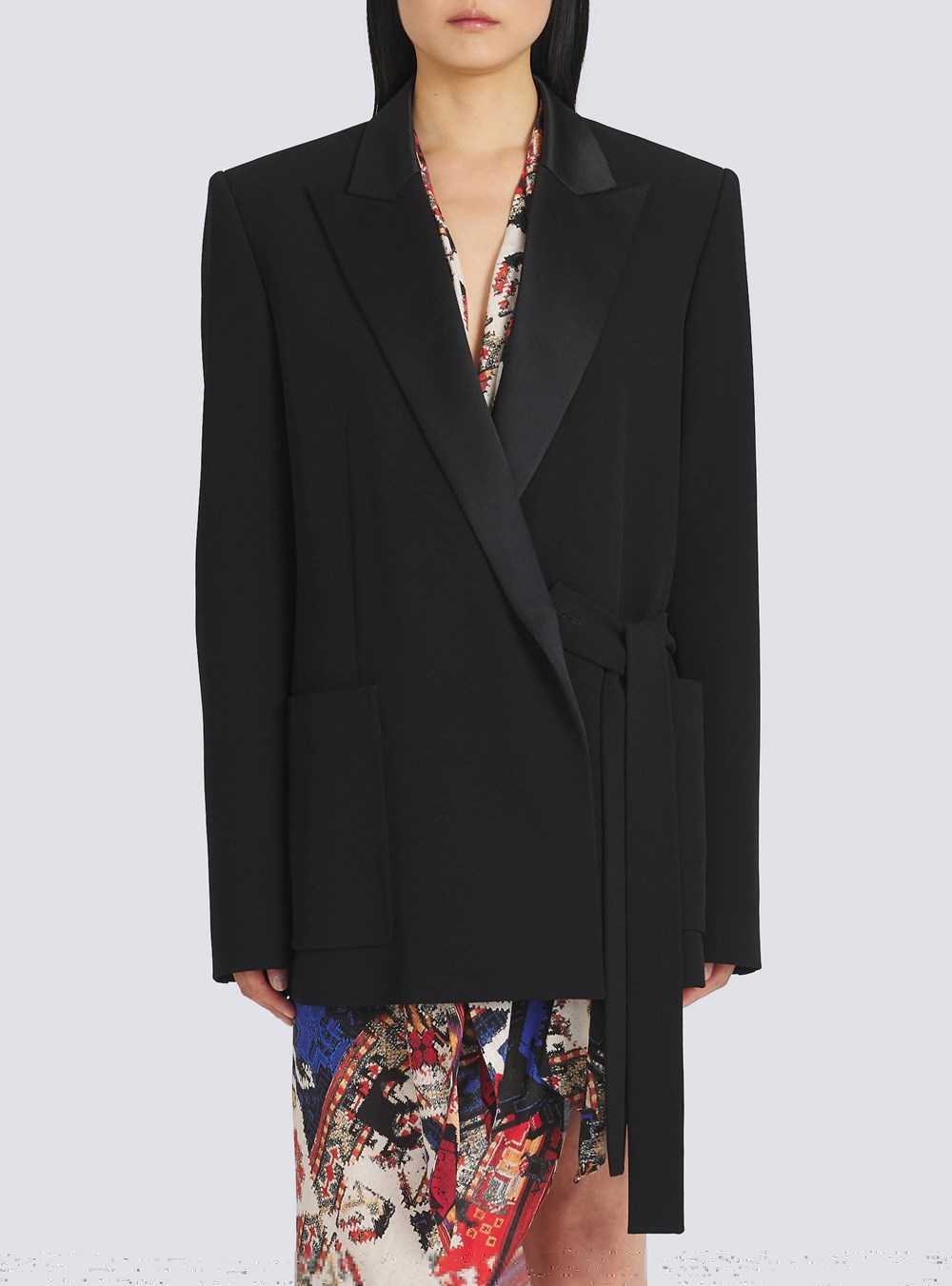 Balmain Eco-designed Crepe Blazer Black | GLRQWNY-49