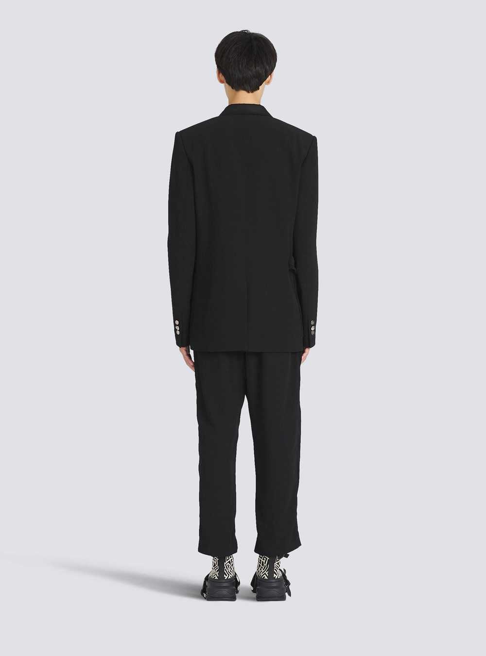 Balmain Eco-designed Crepe Blazer Withsatin Collar Black | YUVQGOK-98