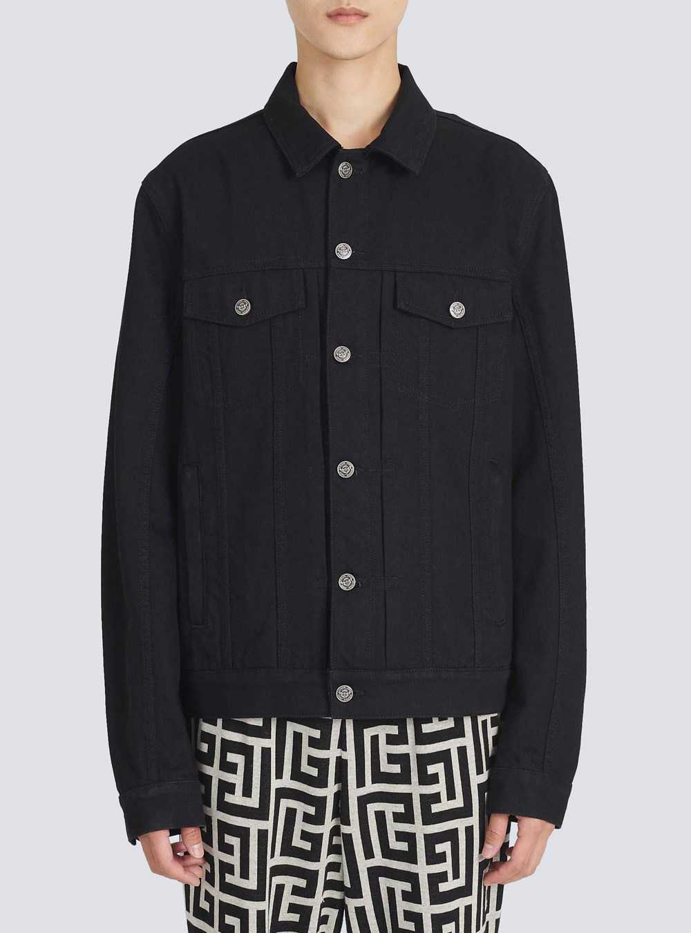 Balmain Eco-designed Denim Jacket Black | XRZSAYP-37